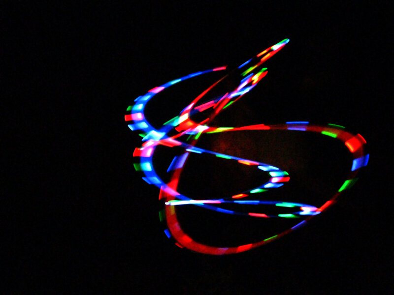 colorful light trails in motion