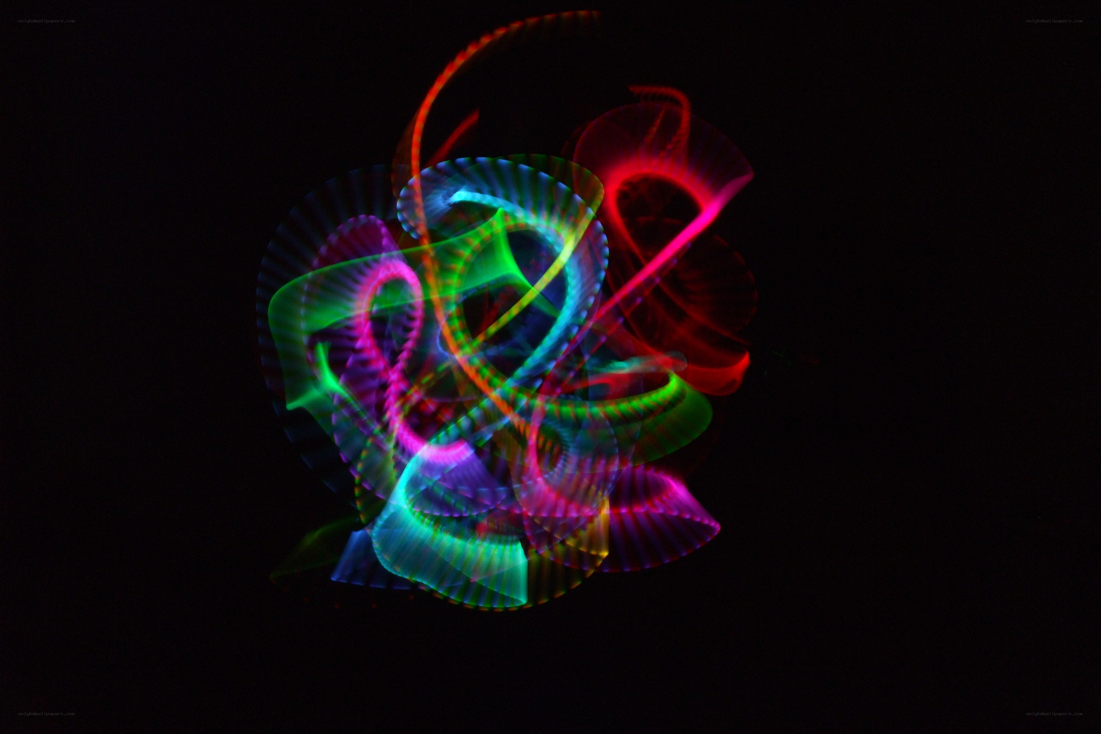 colorful light trails in motion