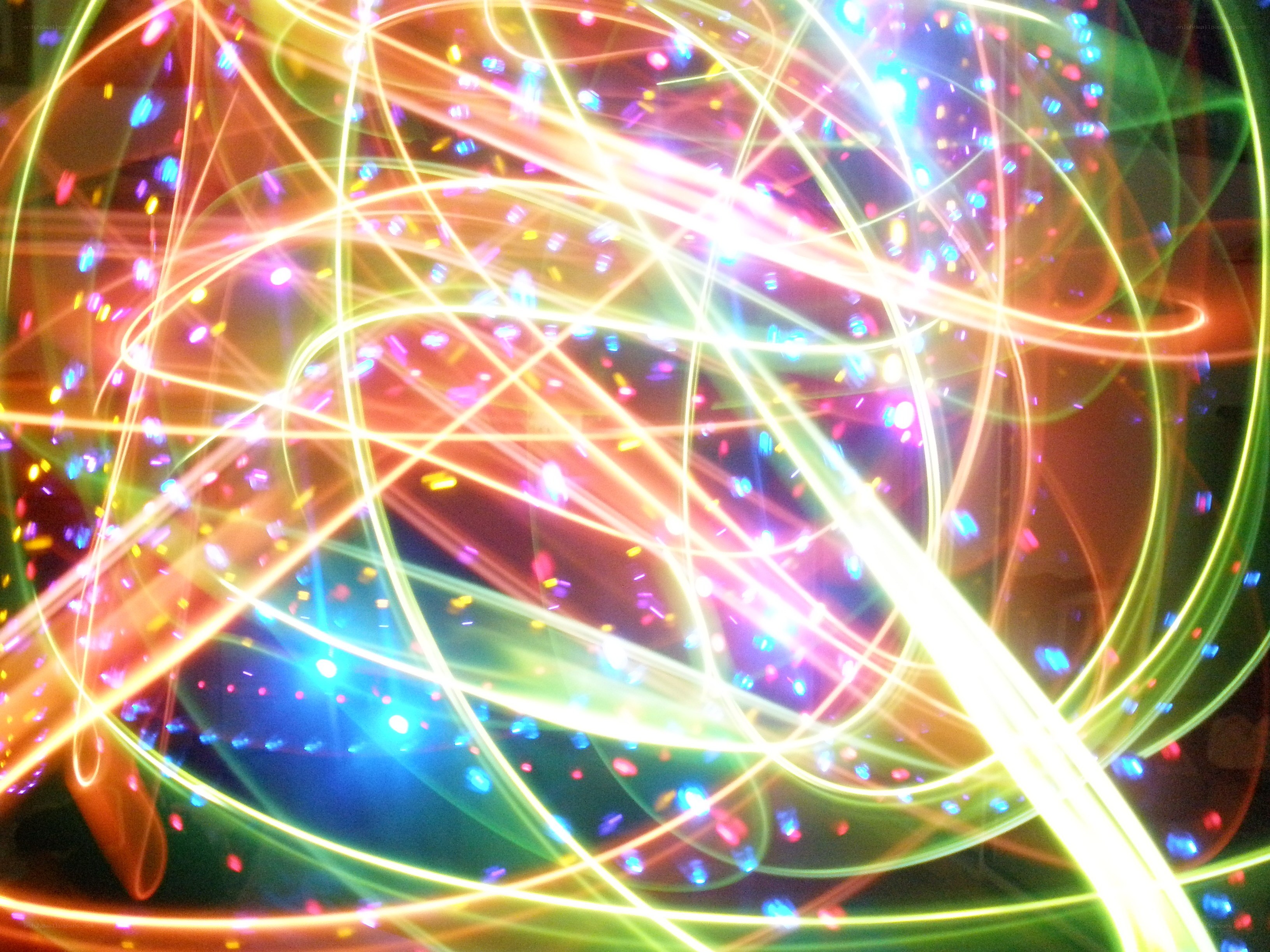 Colorful light trails in motion