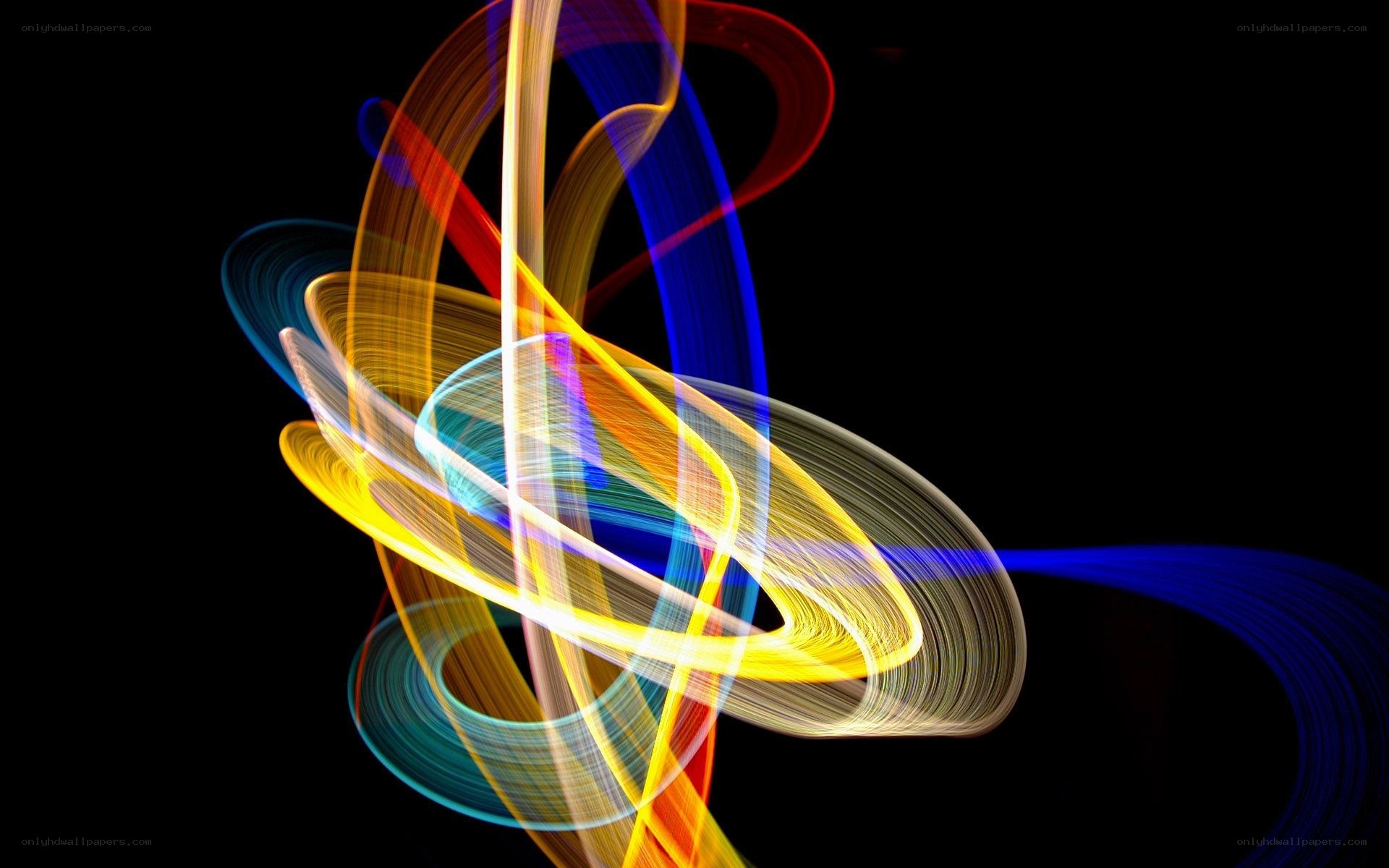Colorful light trails in motion