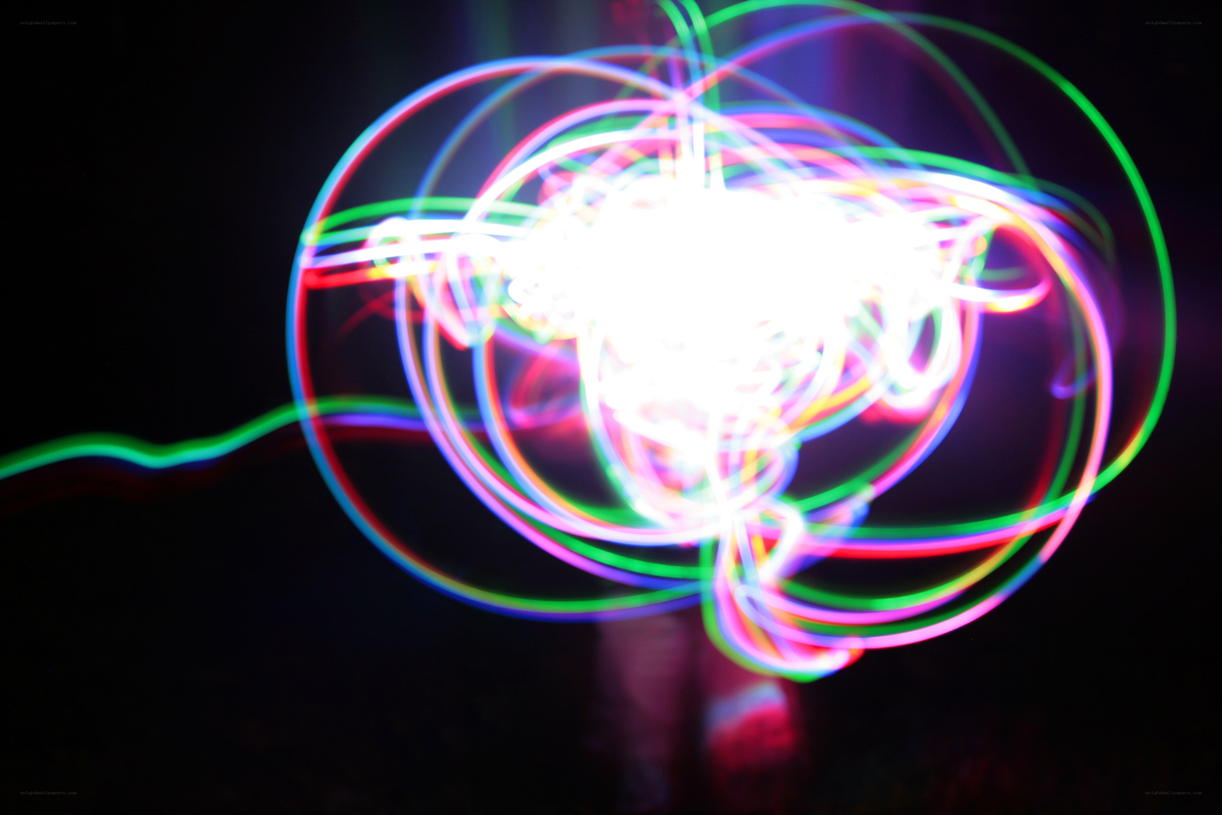 colorful light trails in motion