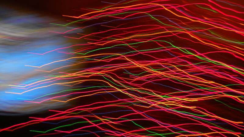 Colorful light trails in motion