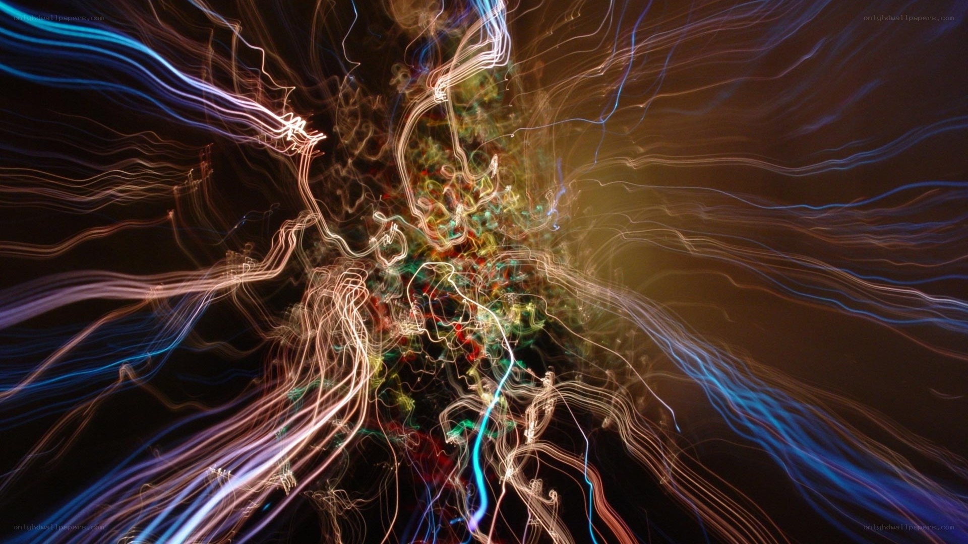 colorful light trails in motion