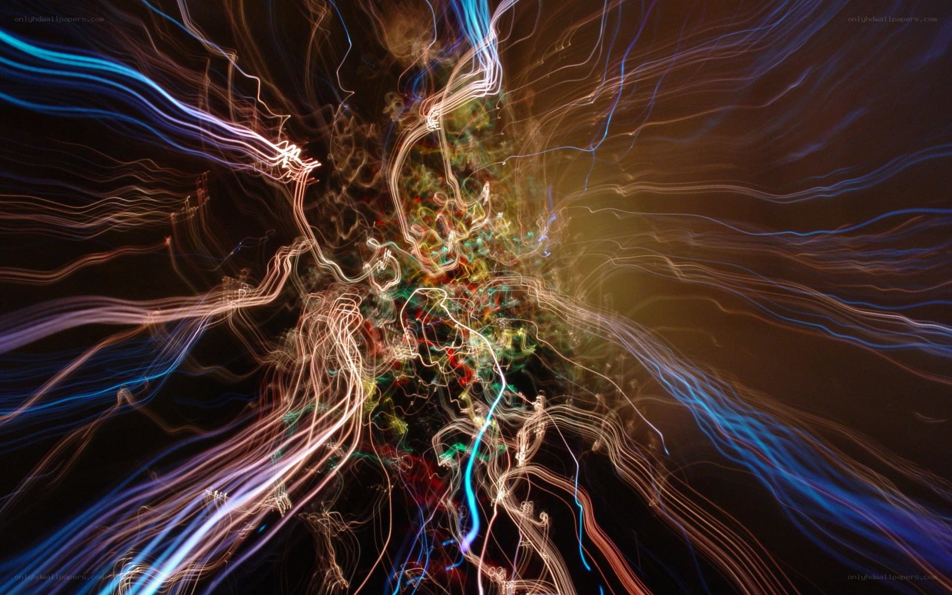 Colorful light trails in motion