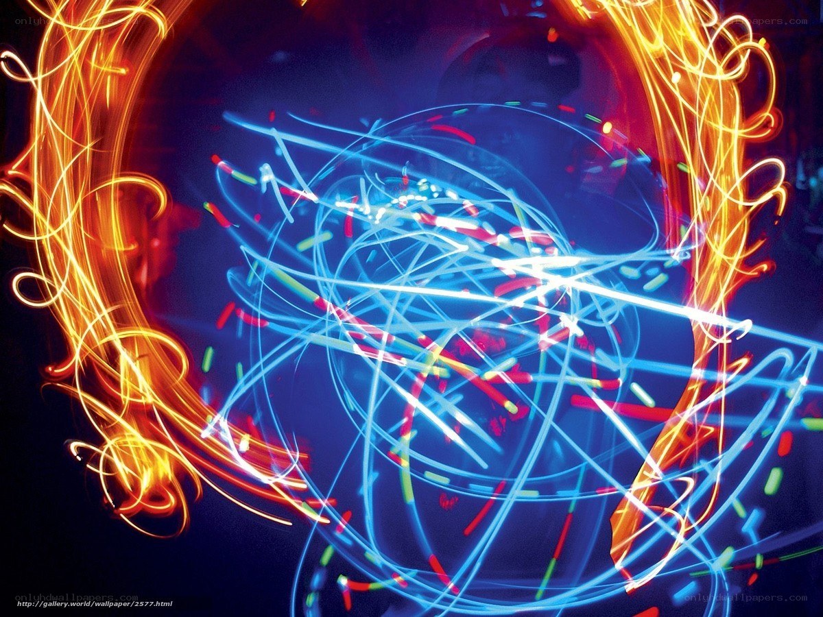 Colorful light trails in motion