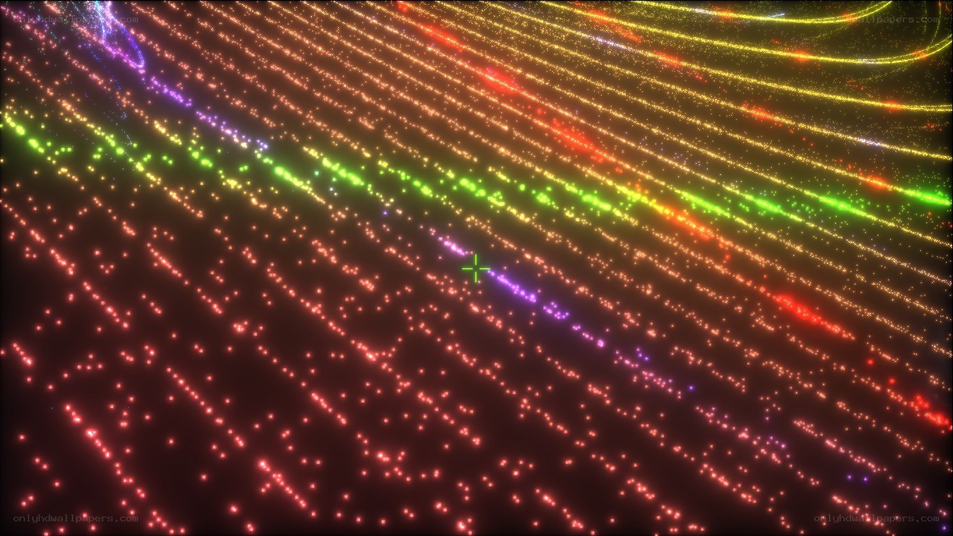 colorful light trails in space