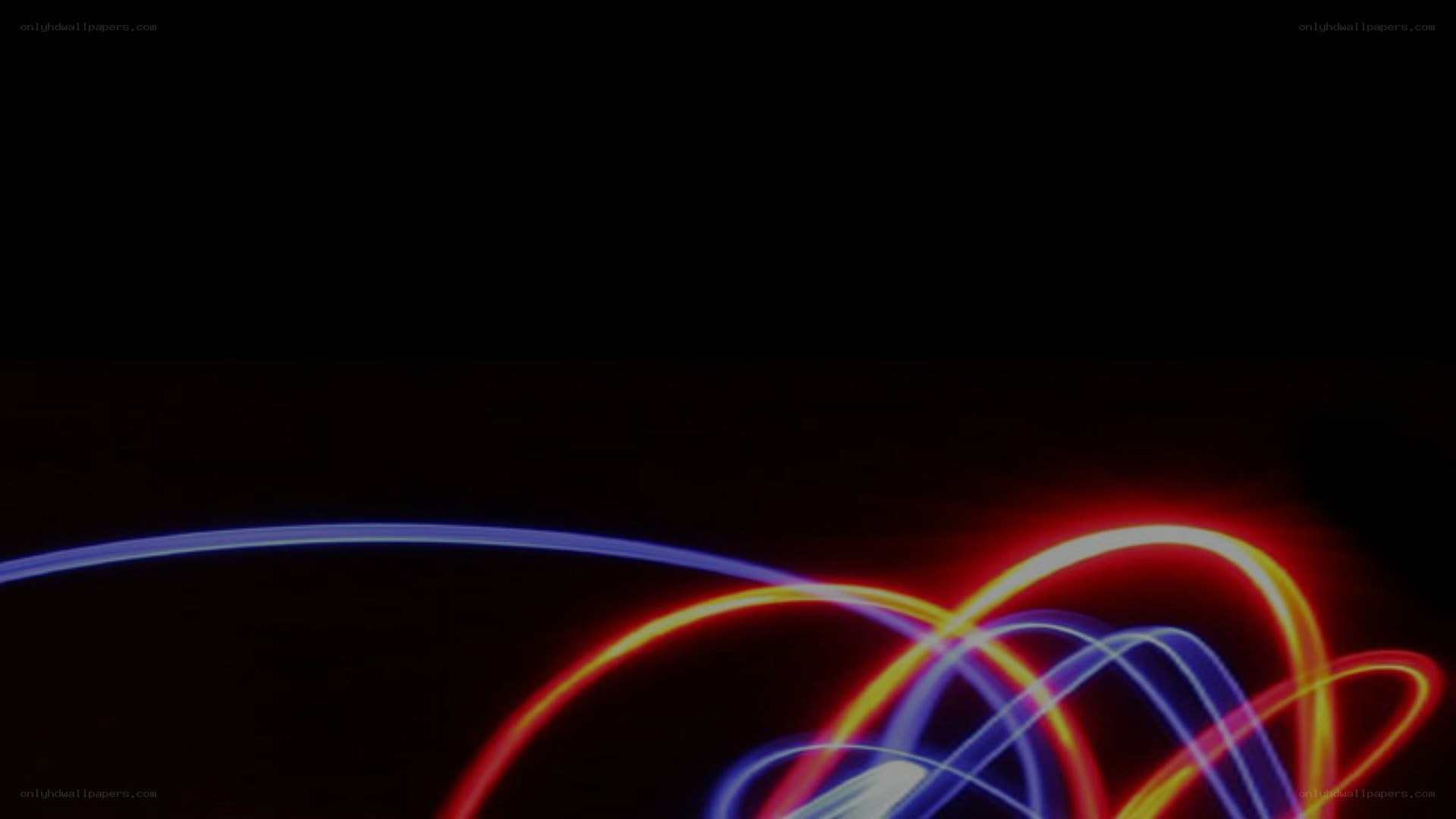 colorful light trails on black