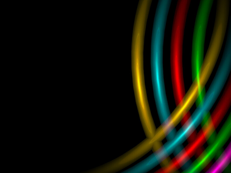 colorful light trails on black