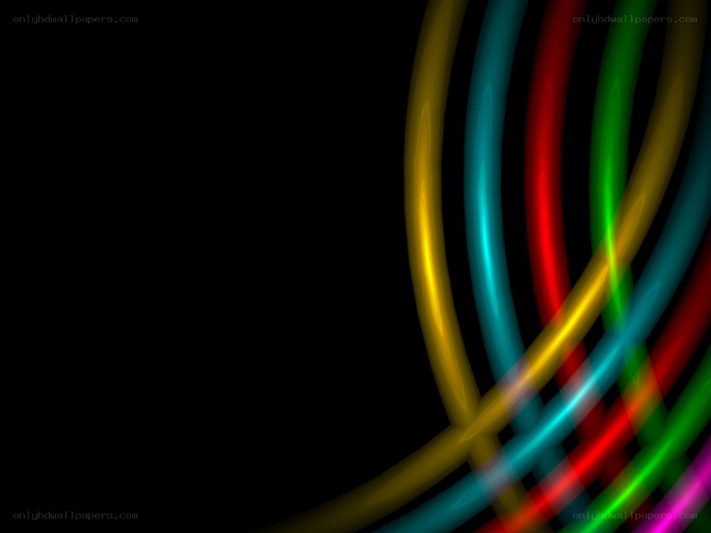 colorful light trails on black