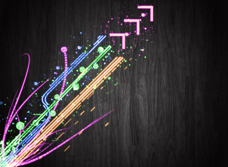 colorful light trails on wood