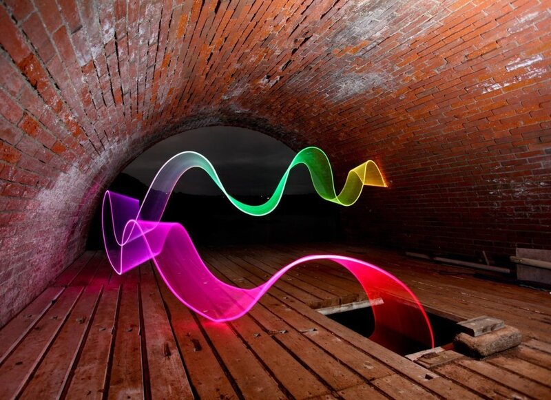 Colorful Light Trails — Purple, Dramatic