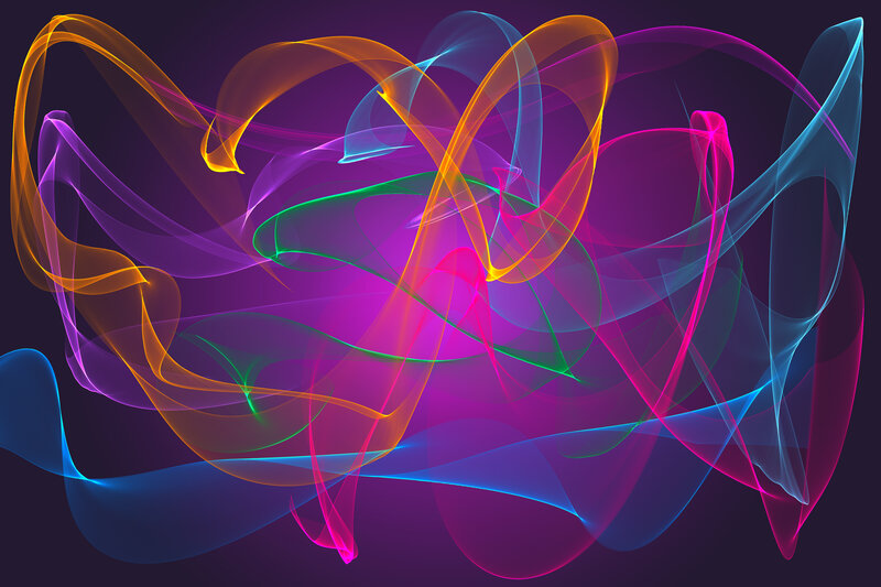 Colorful Light Trails — Purple, Dynamic, Abstract, Curves
