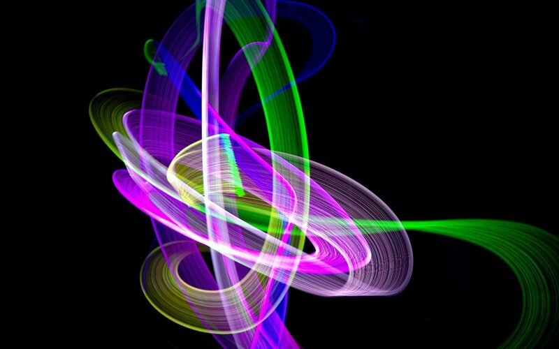 Colorful Light Trails — Purple, Dynamic, Abstract, Motion