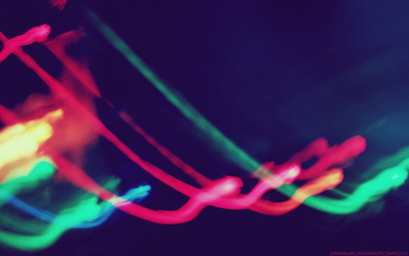 Colorful Light Trails — Purple, Dynamic, Night, Abstract, Light Streaks