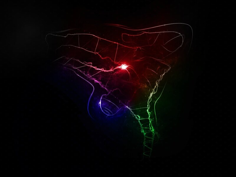 Colorful Light Trails — Red, Dynamic, Abstract, Light Trails, Dark Background