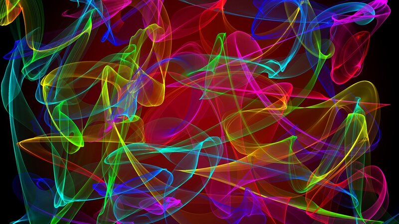 Colorful Light Trails — Red, Dynamic, Abstract, Smoke, Curves