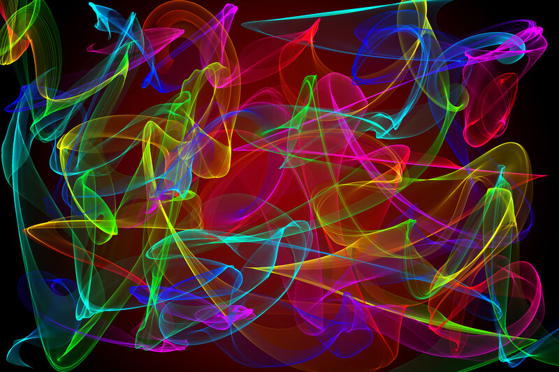 Colorful Light Trails — Red, Dynamic, Abstract