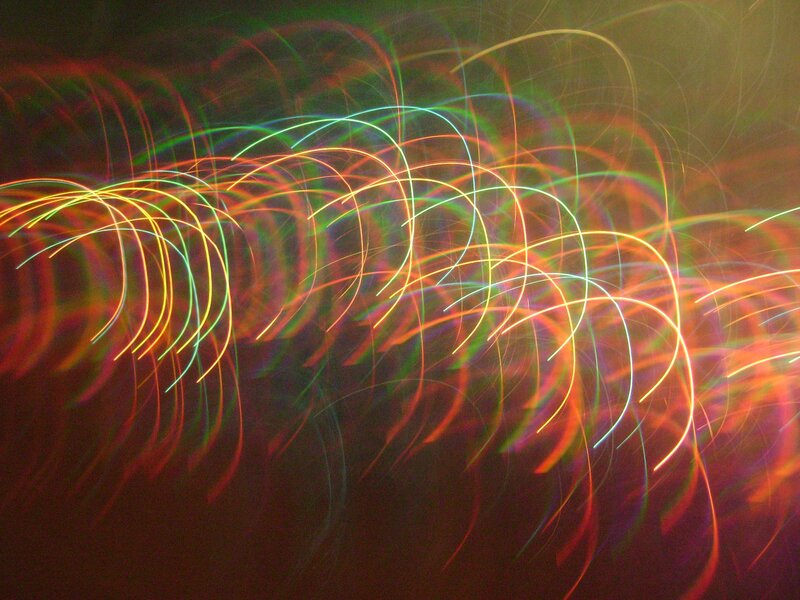 Colorful Light Trails — Red, Dynamic, Night, Abstract, Motion Blur
