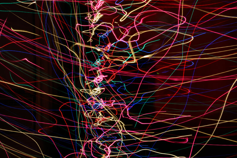 Colorful Light Trails — Red, Dynamic, Night, Abstract