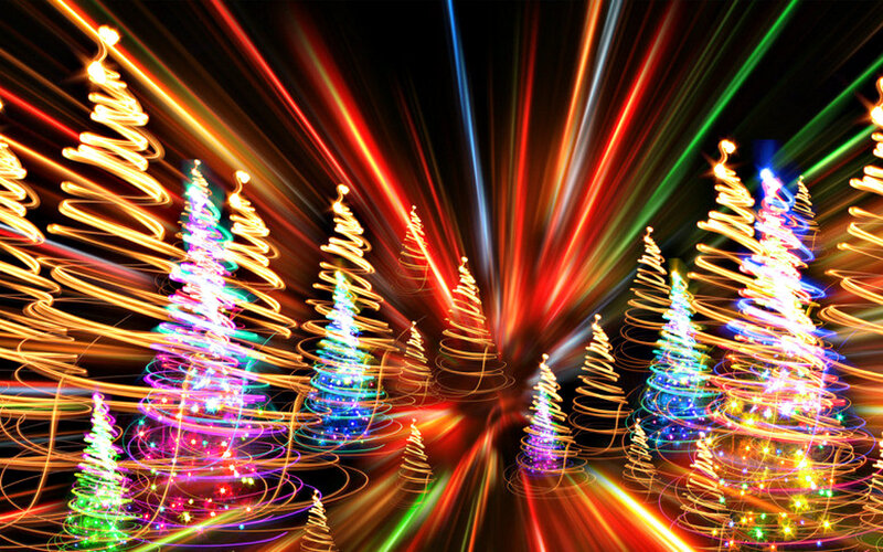 Colorful Light Trails — Red, Festive