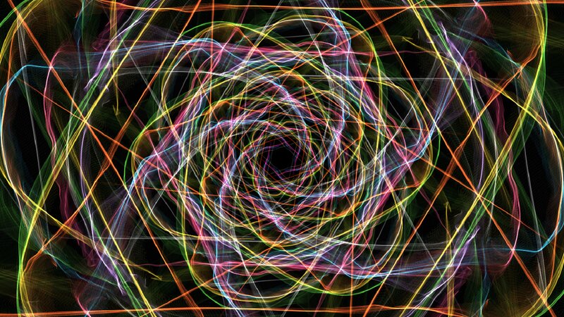 Colorful Light Trails — Yellow, Dynamic, Abstract, Lines, Spiral
