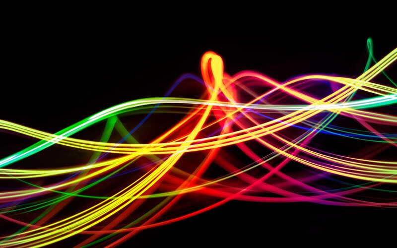 Colorful Light Trails — Yellow, Dynamic, Abstract, Lines
