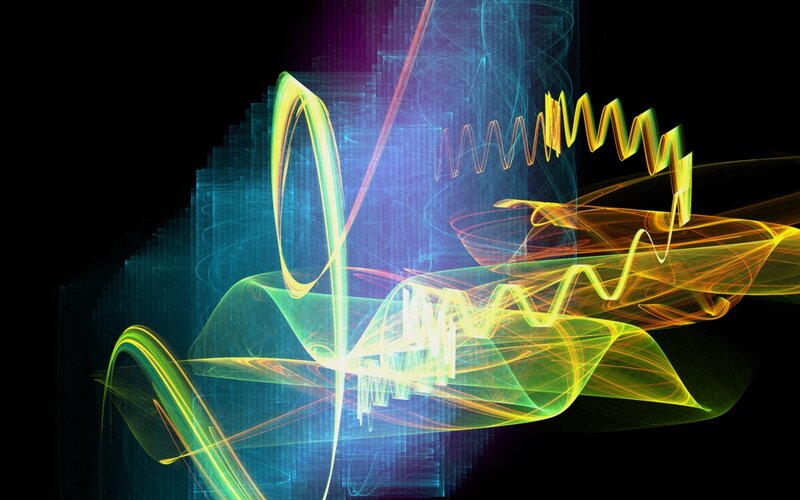 Colorful Light Trails — Yellow, Dynamic, Abstract, Waves