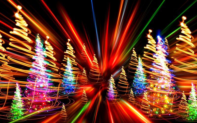 Colorful Light Trees — Red