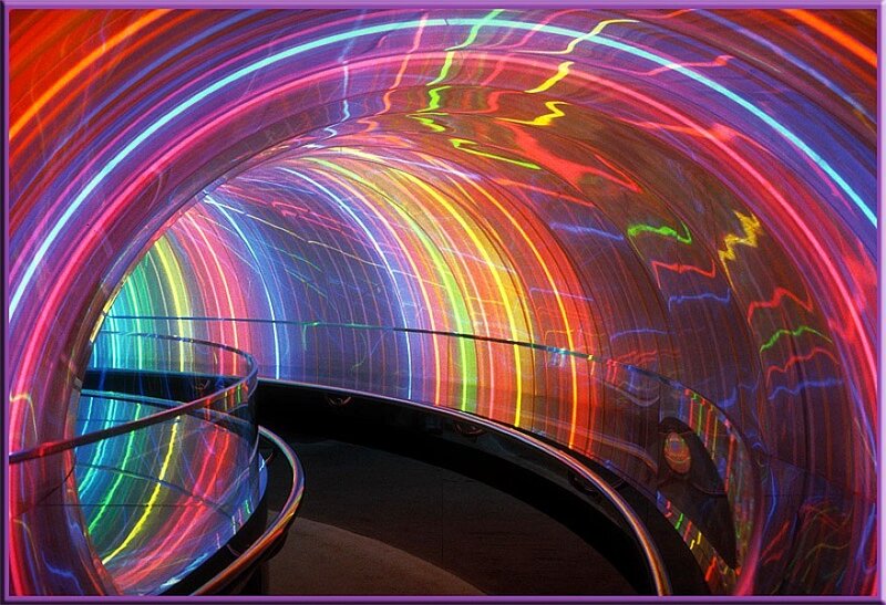 Colorful light tunnel