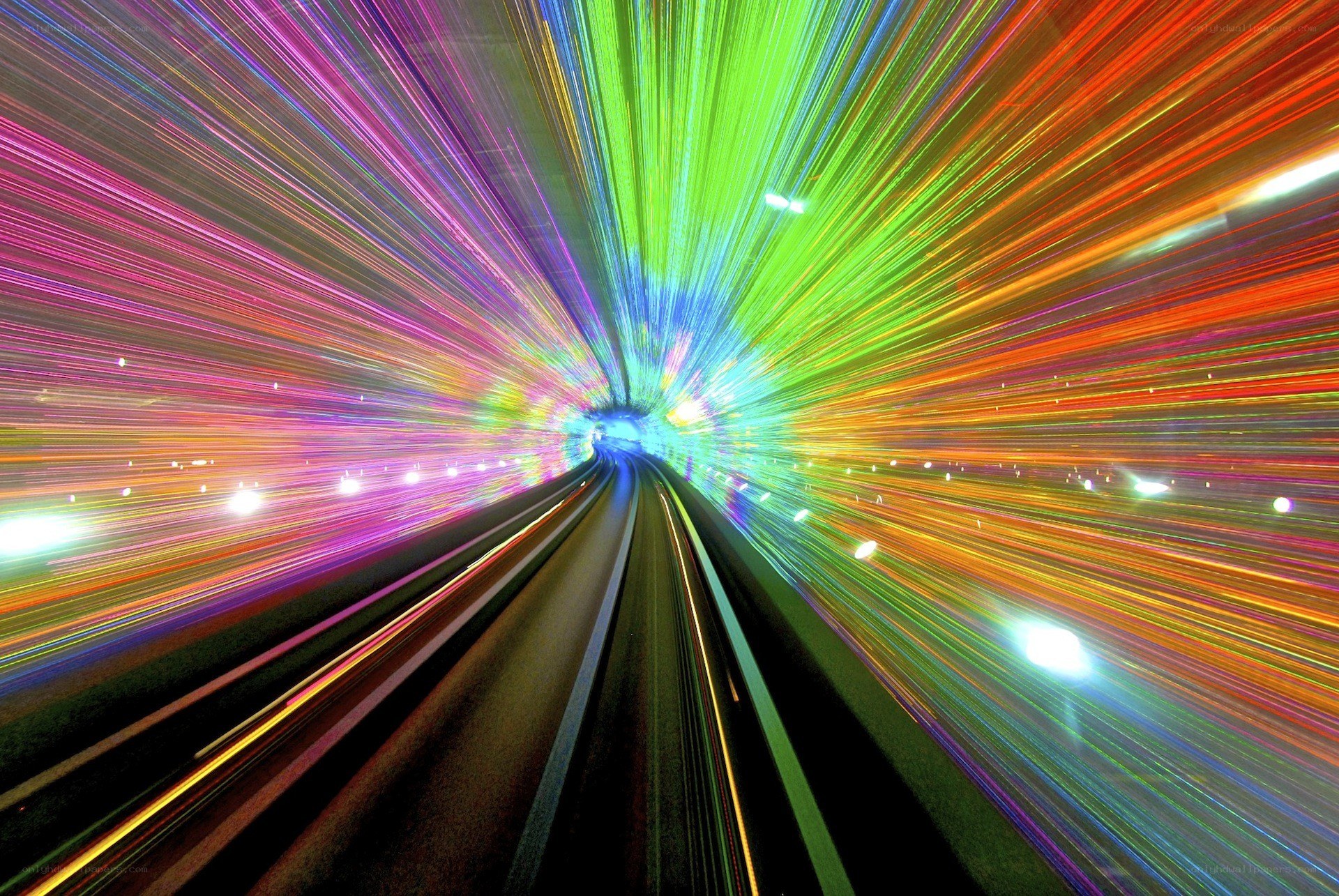 colorful light tunnel motion
