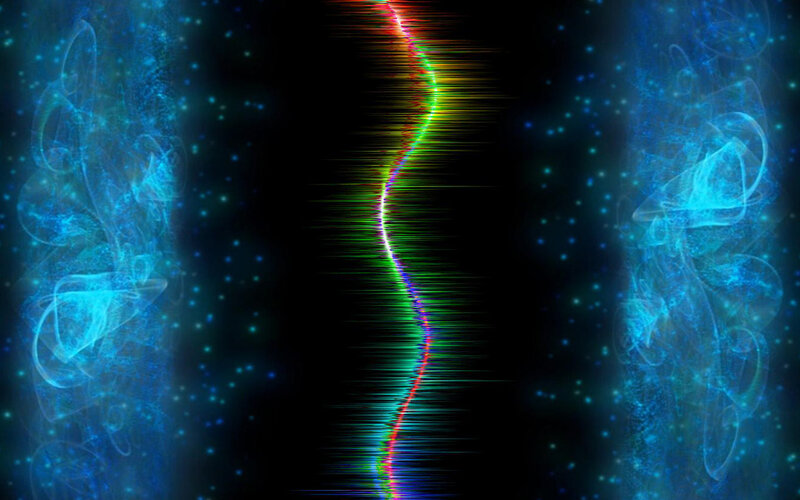 Colorful Light Wave — Black, Abstract