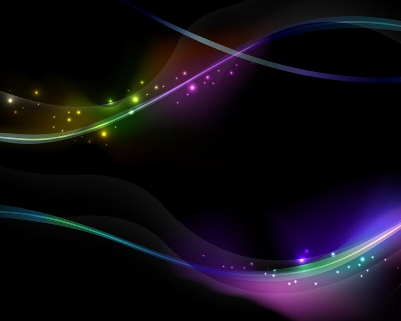 Colorful Light Waves — Black, Dynamic, Abstract, Light Streaks