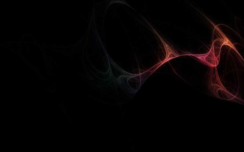 Colorful Light Waves — Black, Dynamic, Abstract, Light Trails