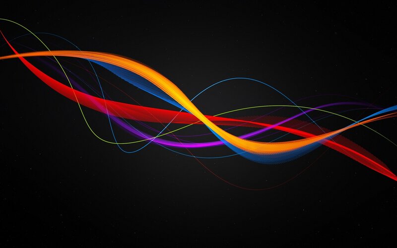 Colorful Light Waves — Black, Dynamic, Night