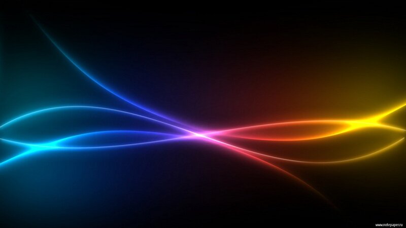 Colorful Light Waves — Blue, Dark Background