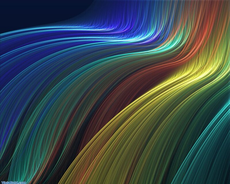 Colorful Light Waves — Blue, Dynamic, Abstract, Colors, Green