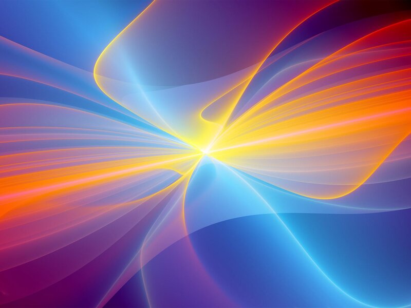 Colorful Light Waves — Blue, Dynamic, Abstract, Colors, Yellow