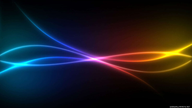 Colorful Light Waves — Blue, Dynamic, Abstract, Dark Background