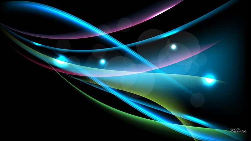 Colorful Light Waves — Blue, Dynamic, Abstract, Lines