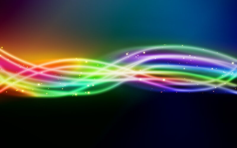 Colorful Light Waves — Blue, Dynamic, Abstract, Sparkles
