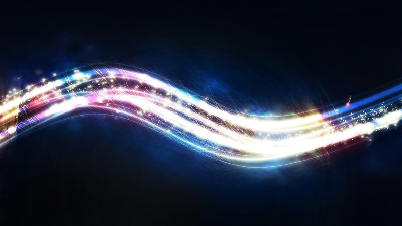 Colorful Light Waves — Blue, Dynamic, Digital Art