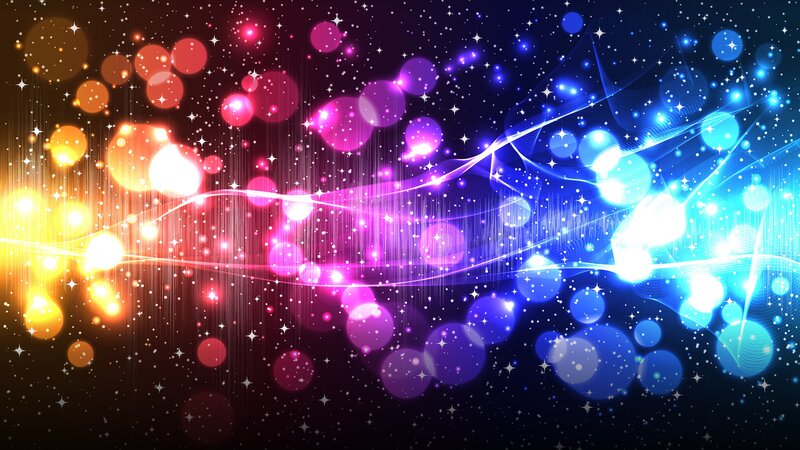 Colorful Light Waves — Blue, Energetic, Digital Art