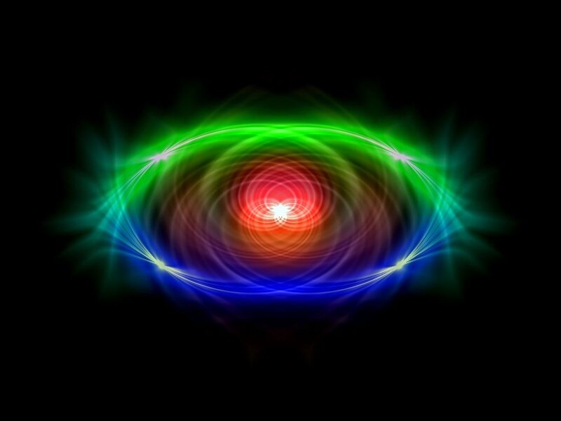 Colorful Light Waves — Green, Dynamic, Abstract, Circles