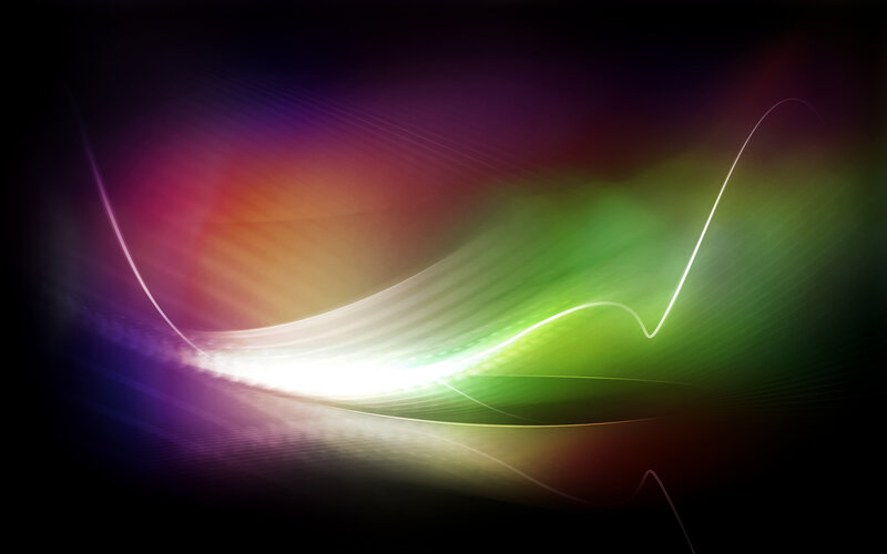Colorful Light Waves — Green, Dynamic, Abstract, Curves, Glow