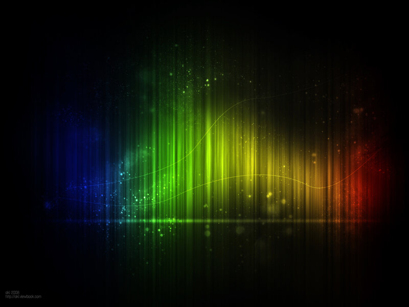 Colorful Light Waves — Green, Dynamic, Abstract, Particles