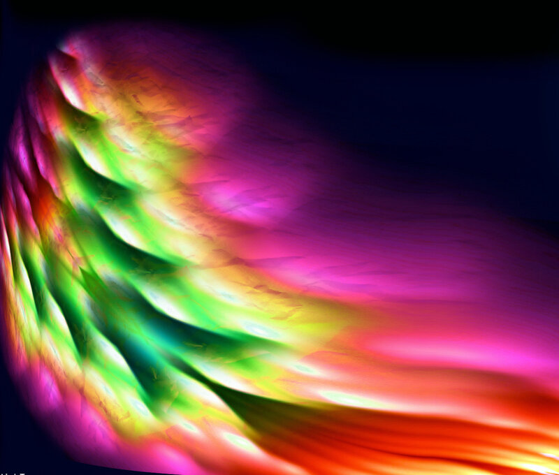 Colorful Light Waves — Green, Dynamic, Abstract