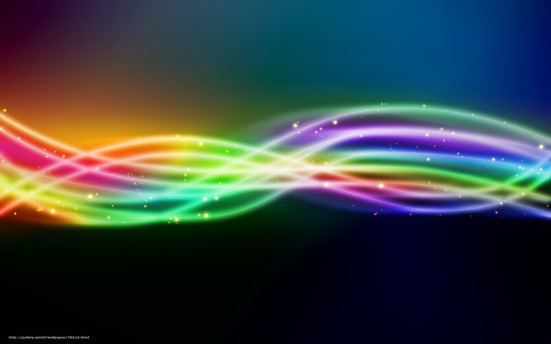 Colorful Light Waves — Green, Dynamic, Digital Art, Sparkles
