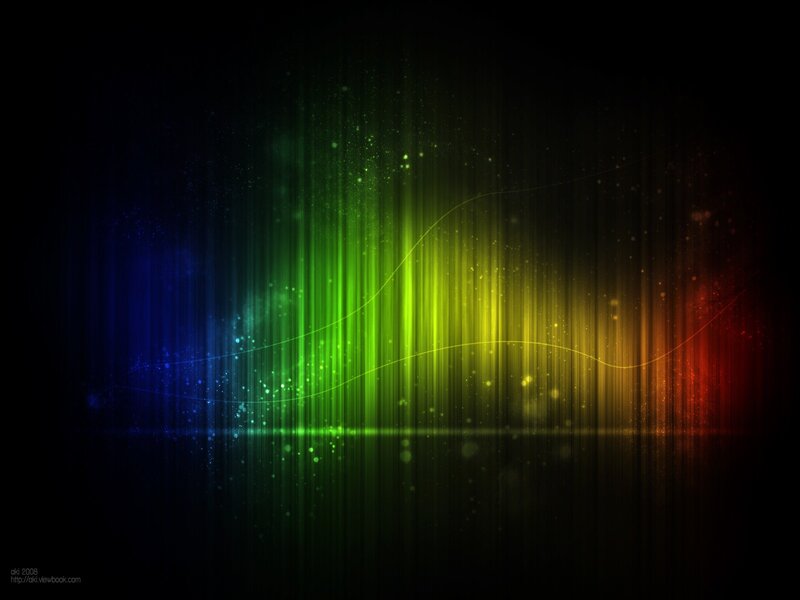 Colorful Light Waves — Green, Dynamic, Digital Art