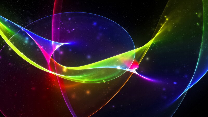Colorful Light Waves — Green, Dynamic, Night, Abstract