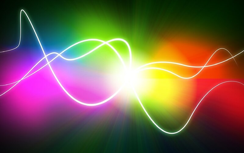 Colorful Light Waves — Green, Vibrant, Abstract, Colors